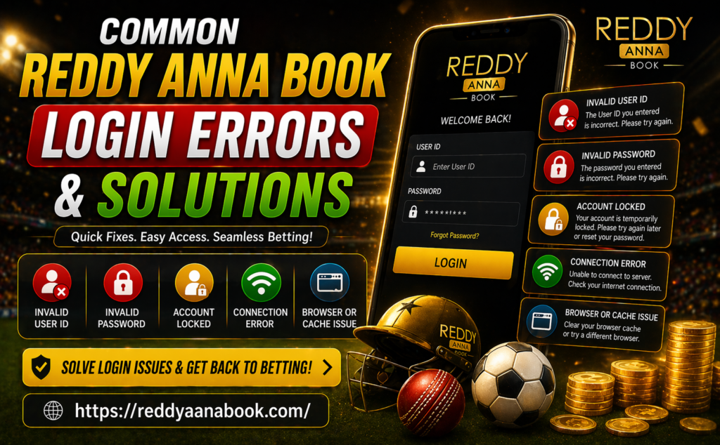 Common Reddy Anna Book Login Errors & Solutions